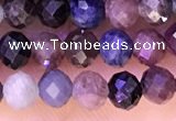 CTG1337 15.5 inches 4mm faceted round ruby & sapphire beads