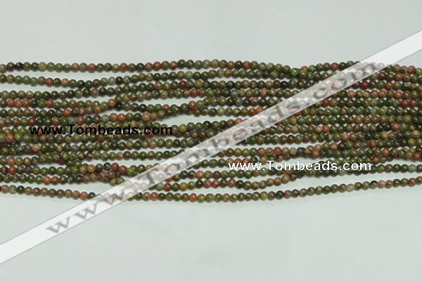 CTG134 15.5 inches 3mm round tiny unakite gemstone beads wholesale