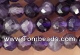 CTG1344 15.5 inches 4mm faceted round amethyst gemstone beads