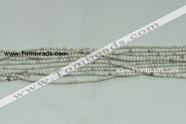 CTG135 15.5 inches 3mm round tiny white turquoise beads wholesale