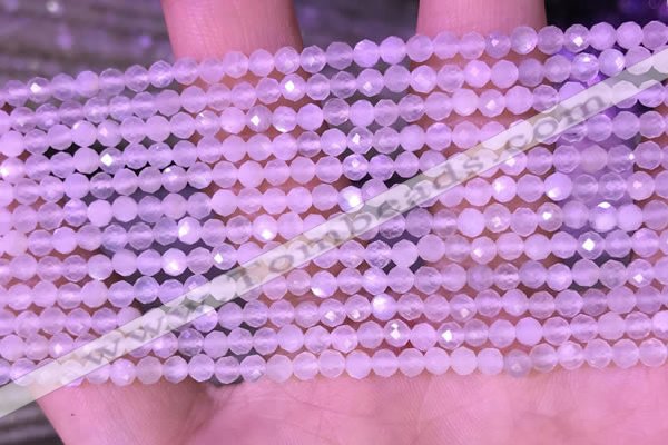 CTG1353 15.5 inches 4mm faceted round white moonstone beads