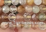 CTG1356 15.5 inches 4mm faceted round mixed quartz beads