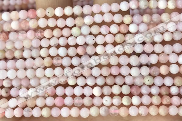 CTG1363 15.5 inches 4mm round pink opal gemstone beads