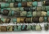 CTG1373 15.5 inches 2*2mm heishi tiny green turquoise beads