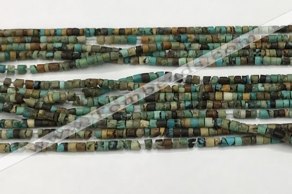 CTG1373 15.5 inches 2*2mm heishi tiny green turquoise beads