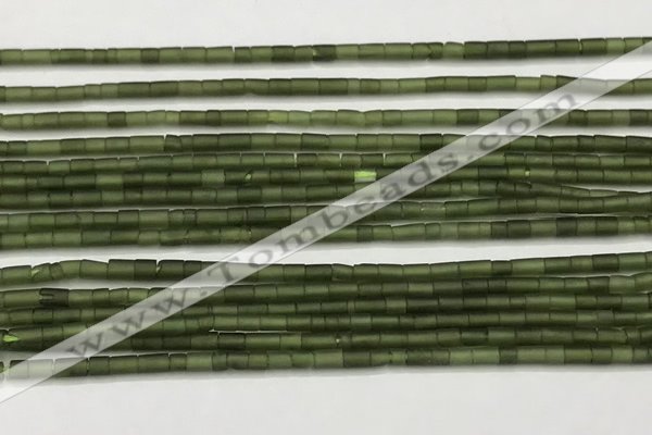 CTG1374 15.5 inches 1.5*2.5mm tube tiny green jade beads