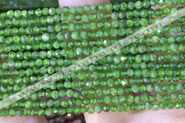 CTG1381 15.5 inches 2mm faceted round tiny diopside quartz beads