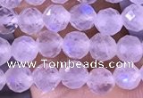 CTG1394 15.5 inches 4mm faceted round tiny white moonstone beads