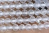 CTG1400 15.5 inches 2mm faceted round white crystal beads wholesale