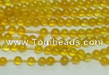 CTG141 15.5 inches 3mm round tiny yellow agate beads wholesale