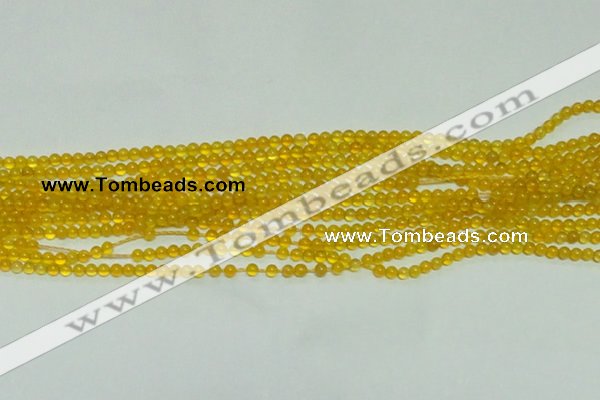 CTG141 15.5 inches 3mm round tiny yellow agate beads wholesale