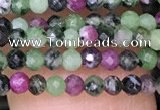 CTG1427 15.5 inches 2mm faceted round ruby zoisite beads