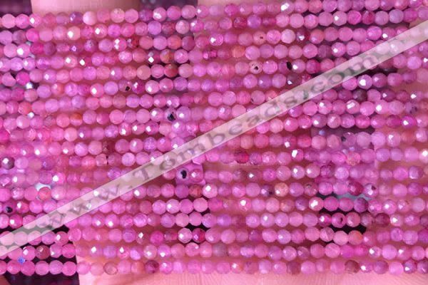 CTG1433 15.5 inches 2mm faceted round ruby gemstone beads