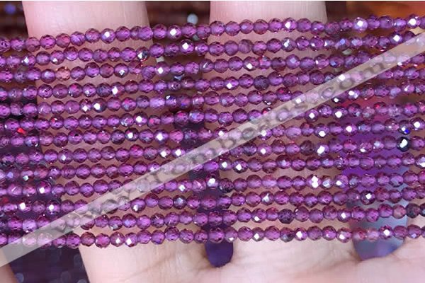 CTG1439 15.5 inches 2mm faceted round garnet beads wholesale