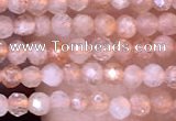 CTG1455 15.5 inches 2mm faceted round sunstone beads wholesale