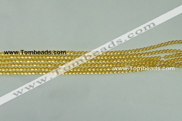 CTG146 15.5 inches 3mm round tiny citrine gemstone beads wholesale