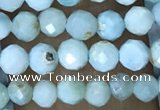 CTG1496 15.5 inches 3mm faceted round larimar gemstone beads