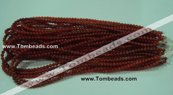 CTG15 15.5 inch 4mm round B grade tiny red agate beads wholesale