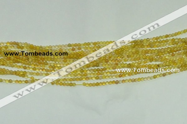 CTG151 15.5 inches 3mm round tiny yellow agate beads wholesale