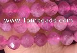 CTG1510 15.5 inches 3mm faceted round pink tourmaline beads