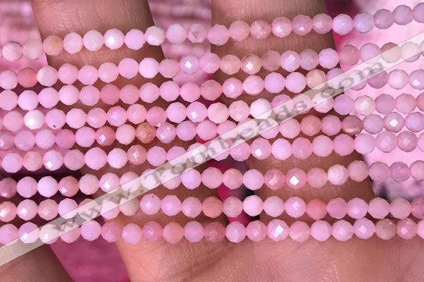 CTG1513 15.5 inches 3mm faceted round pink opal beads wholesale