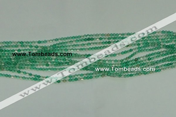 CTG152 15.5 inches 3mm round tiny green agate beads wholesale