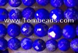 CTG1520 15.5 inches 3mm faceted round lapis lazuli beads