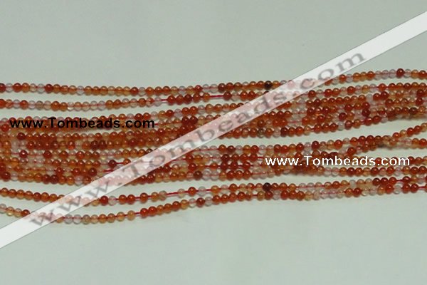 CTG153 15.5 inches 3mm round grade A tiny red agate beads wholesale