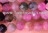 CTG1543 15.5 inches 4mm faceted round tourmaline beads wholesale