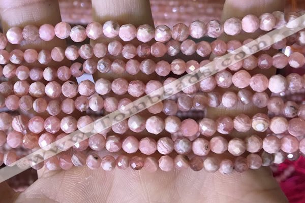 CTG1546 15.5 inches 4mm faceted round rhodochrosite beads wholesale