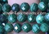 CTG1562 15.5 inches 4mm faceted round malachite beads wholesale