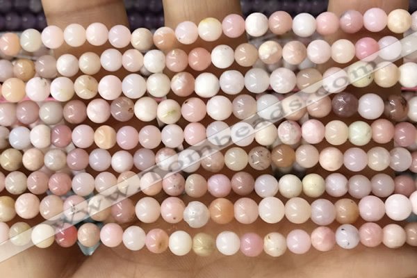 CTG1595 15.5 inches 4mm round pink opal beads wholesale