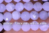 CTG1605 15.5 inches 3.8mm faceted round tiny blue lace agate beads