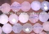 CTG1606 15.5 inches 4mm faceted round tiny morganite beads