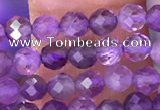 CTG1623 15.5 inches 3mm faceted round tiny amethyst beads