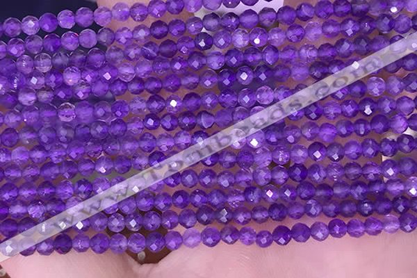 CTG1624 15.5 inches 3mm faceted round tiny amethyst beads