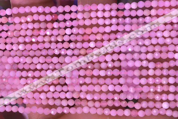 CTG1634 15.5 inches 2.5mm faceted round tiny pink opal beads