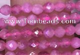 CTG1639 15.5 inches 2.5mm faceted round tiny pink tourmaline beads