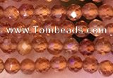 CTG1650 15.5 inches 3mm faceted round tiny orange garnet beads