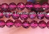 CTG1655 15.5 inches 3.5mm faceted round tiny red garnet beads