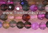 CTG1659 15.5 inches 3.5mm faceted round tiny tourmaline beads