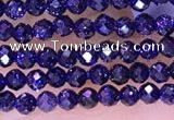 CTG1666 15.5 inches 2mm faceted round tiny blue goldstone beads