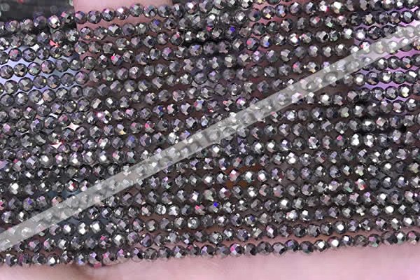 CTG1669 15.5 inches 2mm faceted round tiny pyrite beads