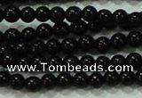 CTG17 15.5 inches 2mm round A grade tiny black agate beads