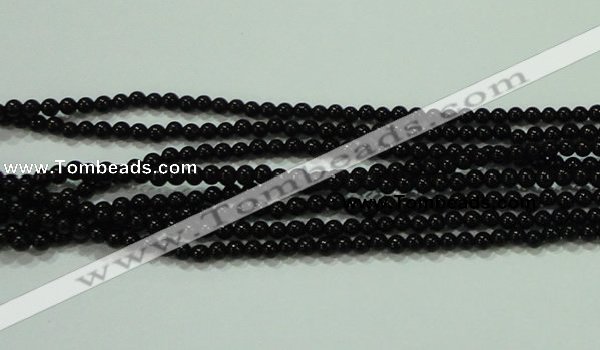 CTG17 15.5 inches 2mm round A grade tiny black agate beads