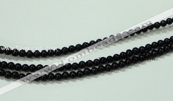 CTG18 15.5 inches 3mm round A grade tiny black agate beads