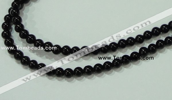 CTG20 15.5 inches 4mm round B grade tiny black agate beads