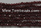 CTG201 15.5 inches 2.5mm faceted round tiny red garnet beads