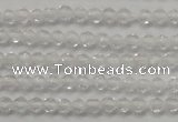 CTG202 15.5 inches 3mm faceted round tiny white crystal beads