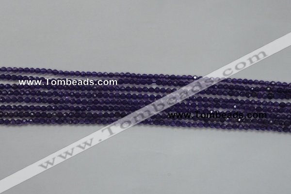 CTG205 15.5 inches 3mm faceted round tiny amethyst gemstone beads